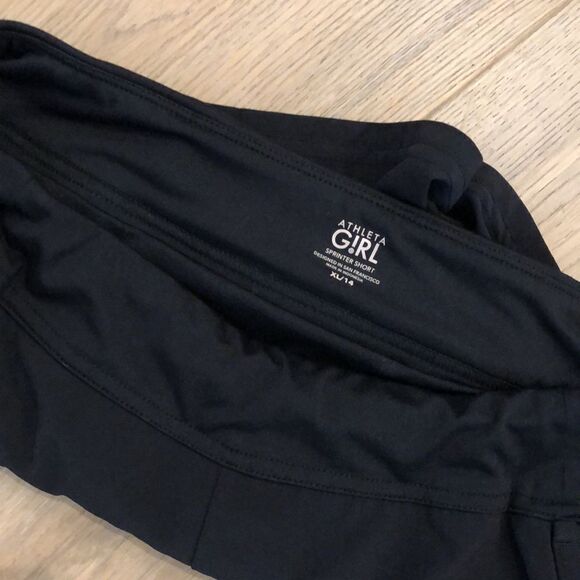 Athleta Girl Black Sprinter Shorts (XL/14) - Picture 3 of 3